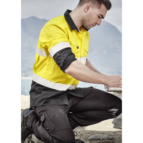 Mens Rugged Cooling Hi Vis Taped Long Sleeve Shirt - ZW129
