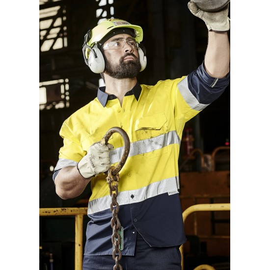 Mens Rugged Cooling Hi Vis Taped Long Sleeve Shirt - ZW129