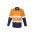 Mens Rugged Cooling Hi Vis Taped Long Sleeve Shirt - ZW129 - Orange/Navy