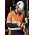 Mens Red Flame Hi Vis Shirt - Hoop Taped - ZW132 - Orange/Navy