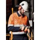 Mens Red Flame Hi Vis Shirt - Hoop Taped - ZW132