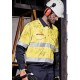 Mens Orange Flame Hi Vis Open Front Spliced Shirt - Hoop Taped - ZW140