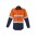 Mens Orange Flame Hi Vis Open Front Spliced Shirt - Hoop Taped - ZW140 - Orange/Navy