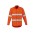 Mens Orange Flame Hi Vis Open Front Shirt - Hoop Taped - ZW145 - Orange