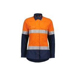 Womens Orange Flame Lightweight Ripstop Taped Shirt - ZW170