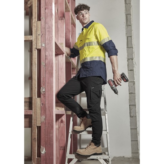Mens Rugged Cooling Hi Vis Segmented Tape Long Sleeve Shirt - ZW229