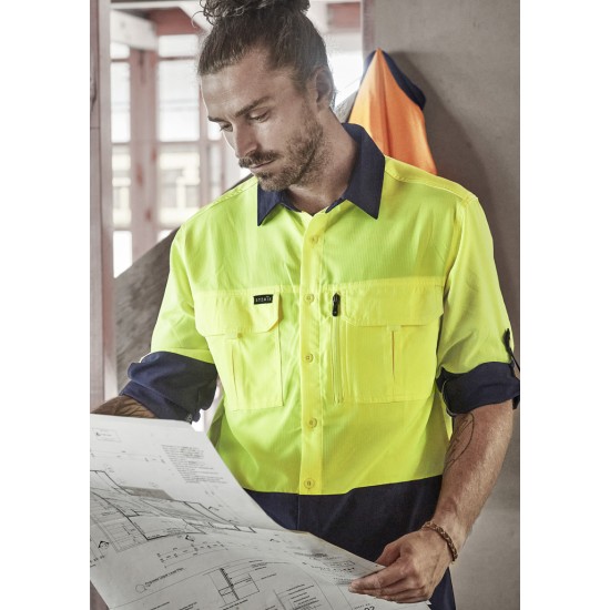 Mens Hi Vis Outdoor Long Sleeve Shirt - ZW468