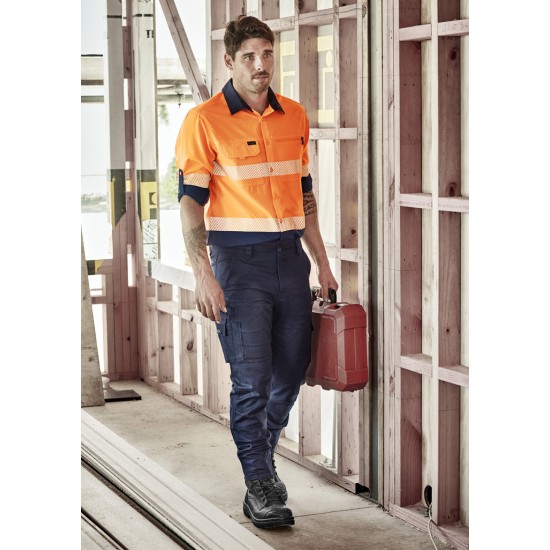 Mens Hi Vis Outdoor Segmented Tape Long Sleeve Shirt - ZW470