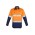 Mens Closed Front Long Sleeve Shirt - Hoop Taped - ZW550 - Orange/Navy