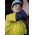 Mens Closed Front Long Sleeve Shirt - ZW560 - Yellow/Navy
