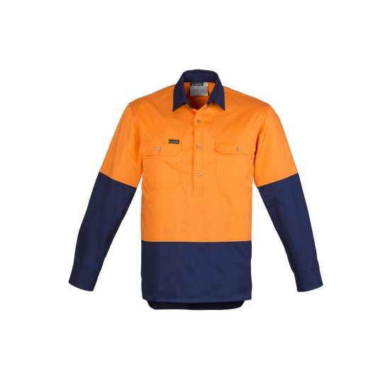 Mens Closed Front Long Sleeve Shirt - ZW560