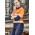 Womens Rugged Cooling Hi Vis Taped Long Sleeve Shirt - ZW720 - Orange/Navy