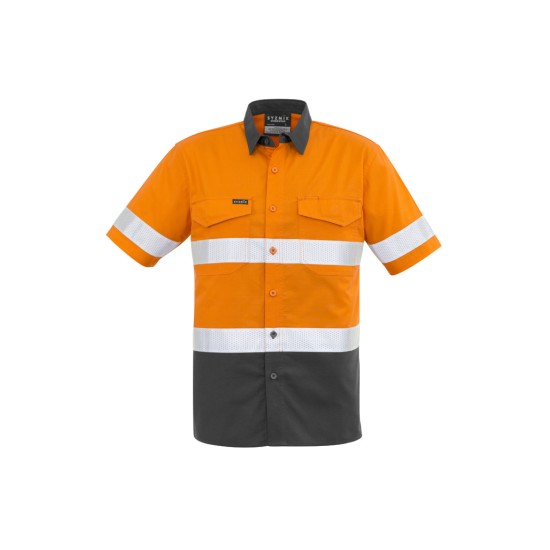Mens Rugged Cooling Hi Vis Taped Short Sleeve Shirt - ZW835