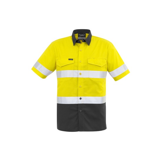 Mens Rugged Cooling Hi Vis Taped Short Sleeve Shirt - ZW835