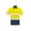 Mens Rugged Cooling Hi Vis Taped Short Sleeve Shirt - ZW835 - Yellow/Navy