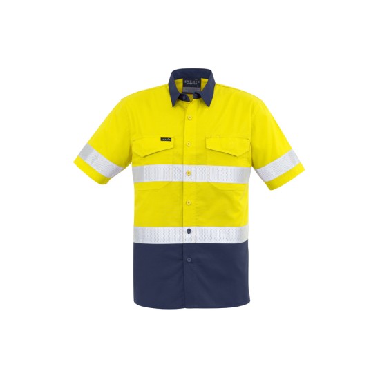 Mens Rugged Cooling Hi Vis Taped Short Sleeve Shirt - ZW835