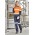 Womens Industrial Long Sleeve Shirt - Hoop Taped - ZWL123 - Orange/Navy