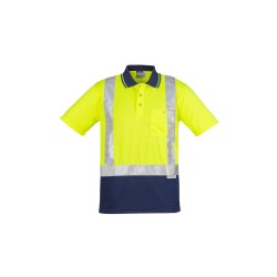 Mens Hi Vis Spliced Short Sleeve Polo - Shoulder Taped - ZH233