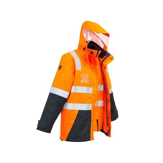 Mens Hi Vis 4 In 1 Waterproof Jacket - ZJ532