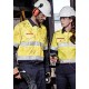 Mens Red Flame Hi Vis Shirt - Hoop Taped - ZW132