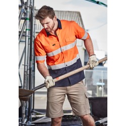 Mens Rugged Cooling Hi Vis Taped Short Sleeve Shirt - ZW835